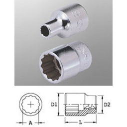 Genius Tools 433817 1/2"-os 12 lapú dugókulcs fej, 17 mm termék fő termékképe