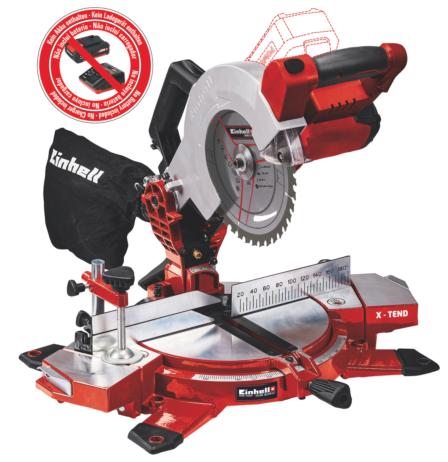 EINHELL TE-MS 18/210 Li-Solo akkus fejező fűrész (akku és töltő nélkül) termék fő termékképe