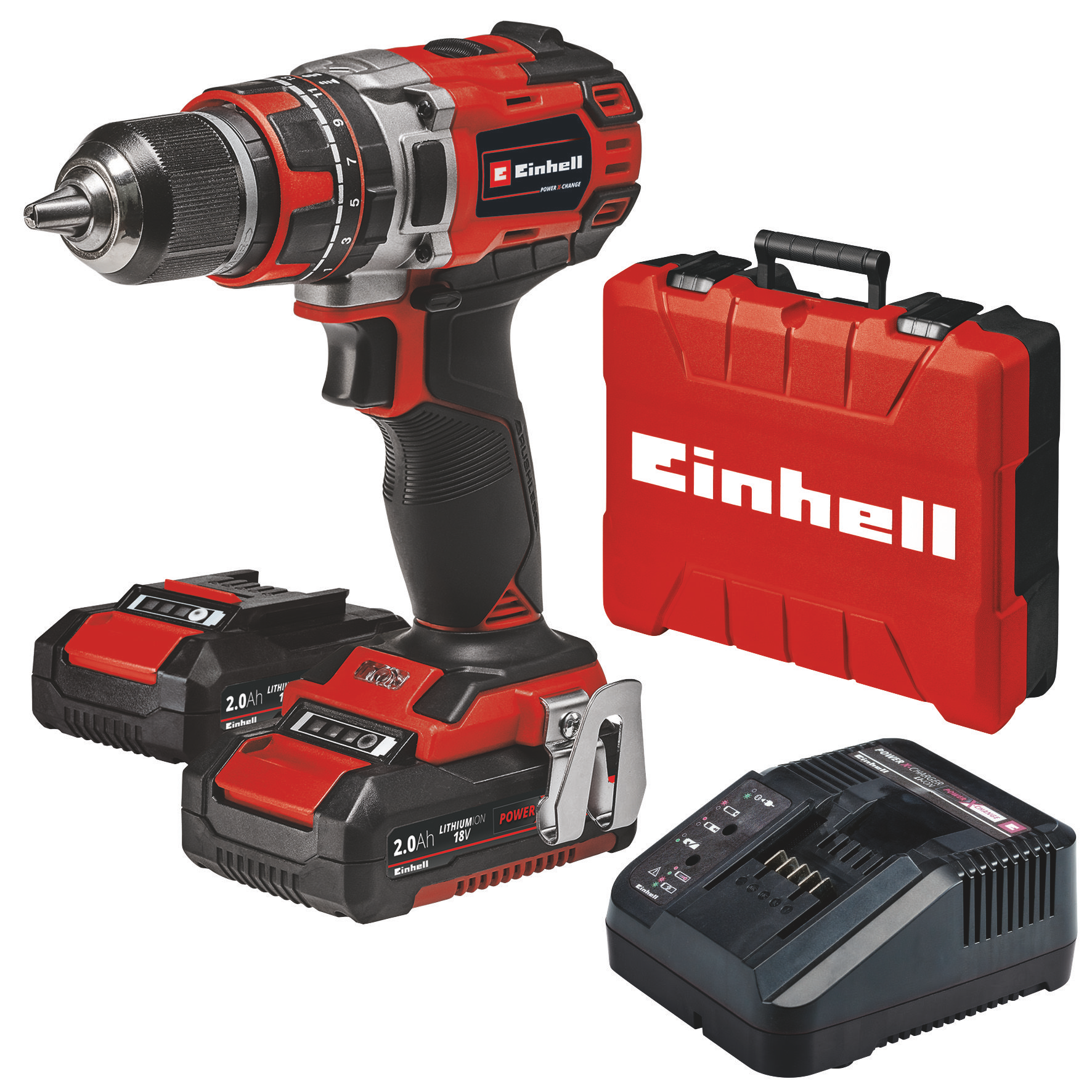EINHELL TE-CD 18/50 Li-i BL akkus ütvefúró-csavarozó (2 x 2.0 Ah Li-ion akkuval, E-Box Basic kofferben) termék fő termékképe