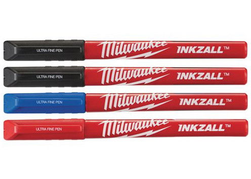 Milwaukee INKZALL™ vékony filctoll, 0.6 mm hegy, fekete, piros és kék, 4 db/csomag termék fő termékképe