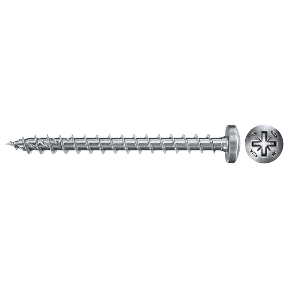 Fischer FPF II PZF 5.0 x 16 BC 200 lencsefejű, kékre horganyzott végigmenetes forgácslapcsavar, PZ behajtással, 200 db/csomag termék fő termékképe