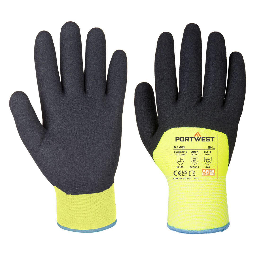 Portwest A146 - Arctic téli kesztyű, sárga/fekete termék fő termékképe