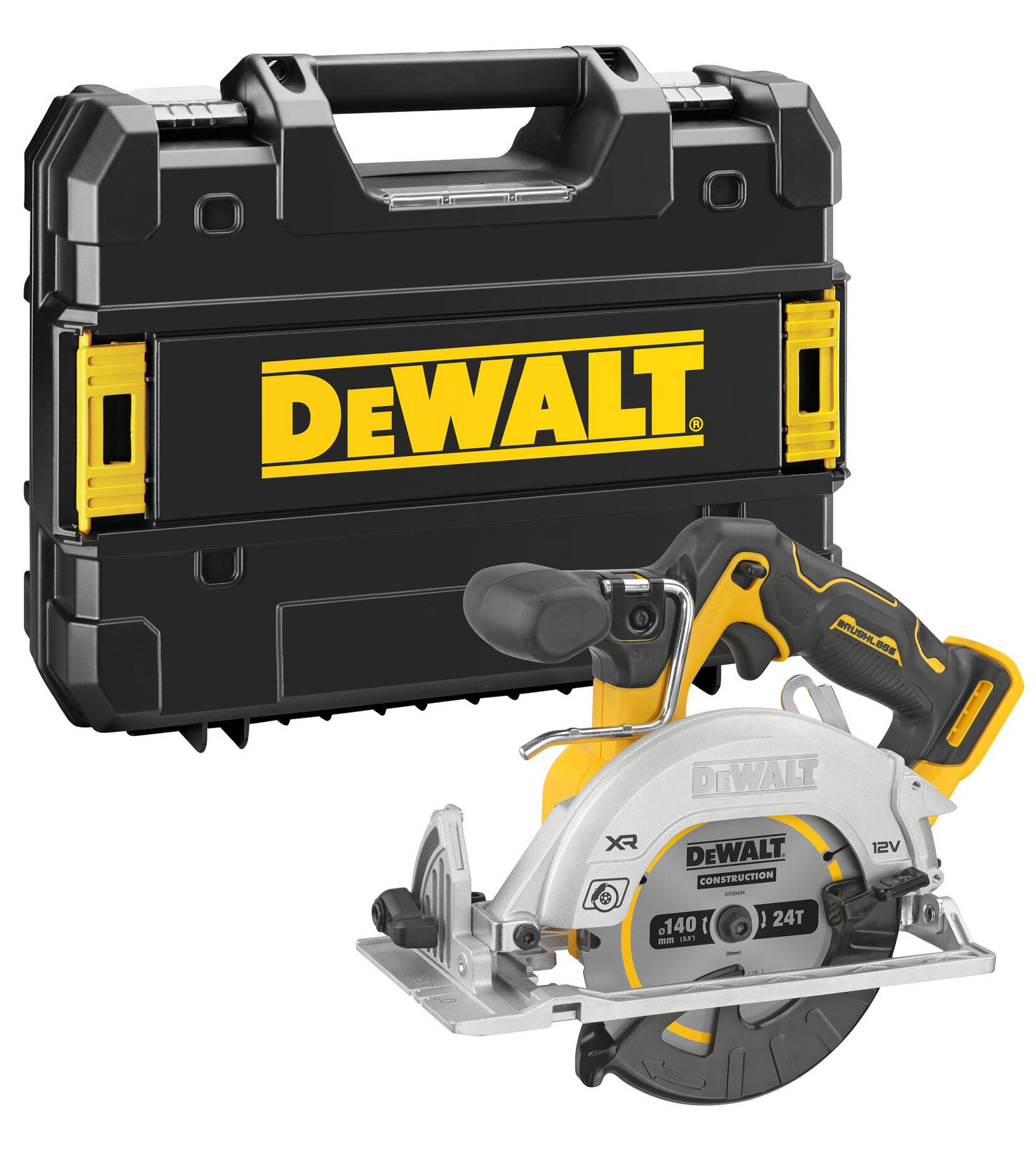 Dewalt DCS512NT szénkefe nélküli akkumulátoros körfűrész (akku és töltő nélkül, TSTAK kofferben) termék fő termékképe